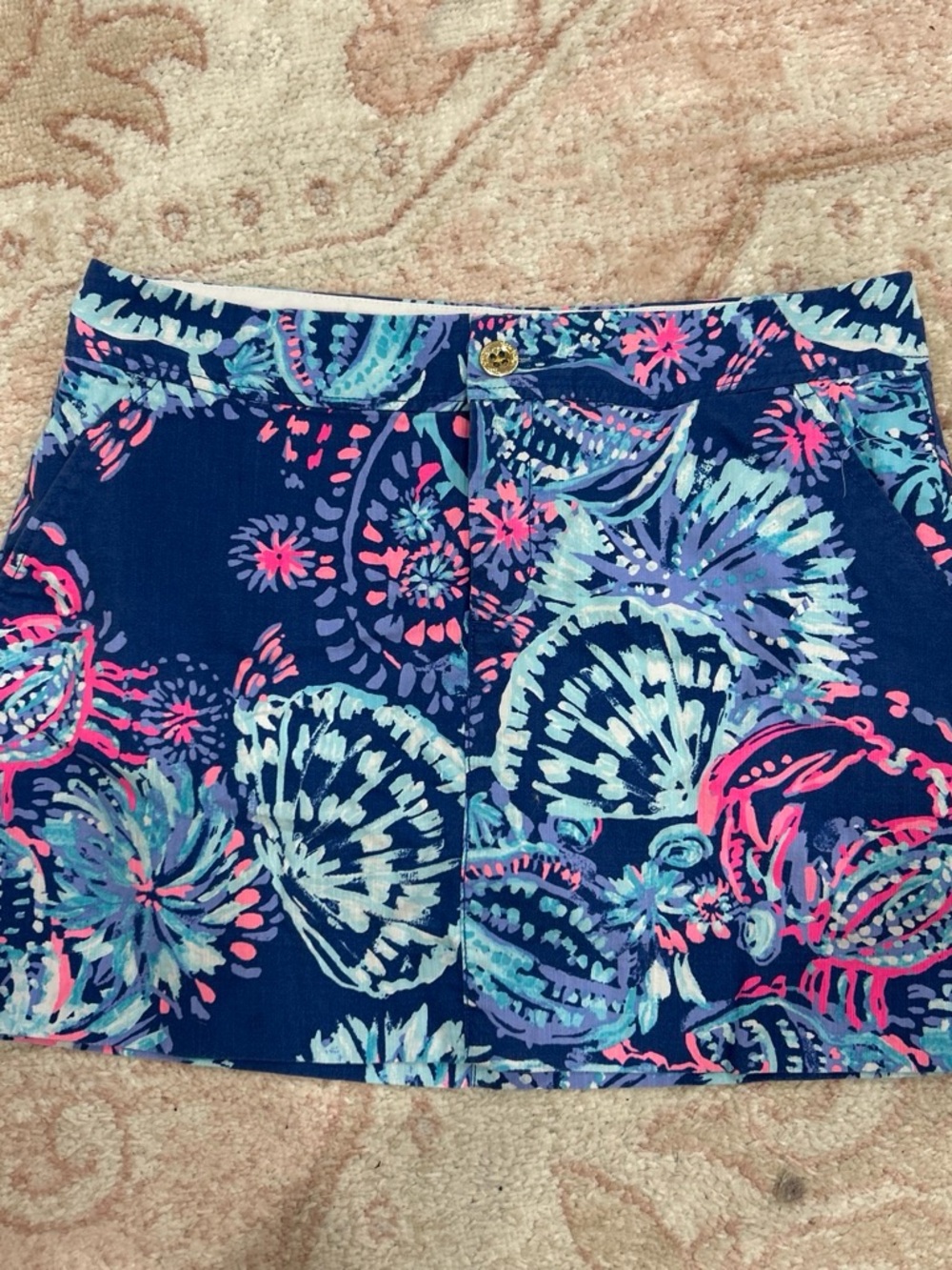 Lilly Pulitzer Navy Multi Floral-Print Mini Skirt